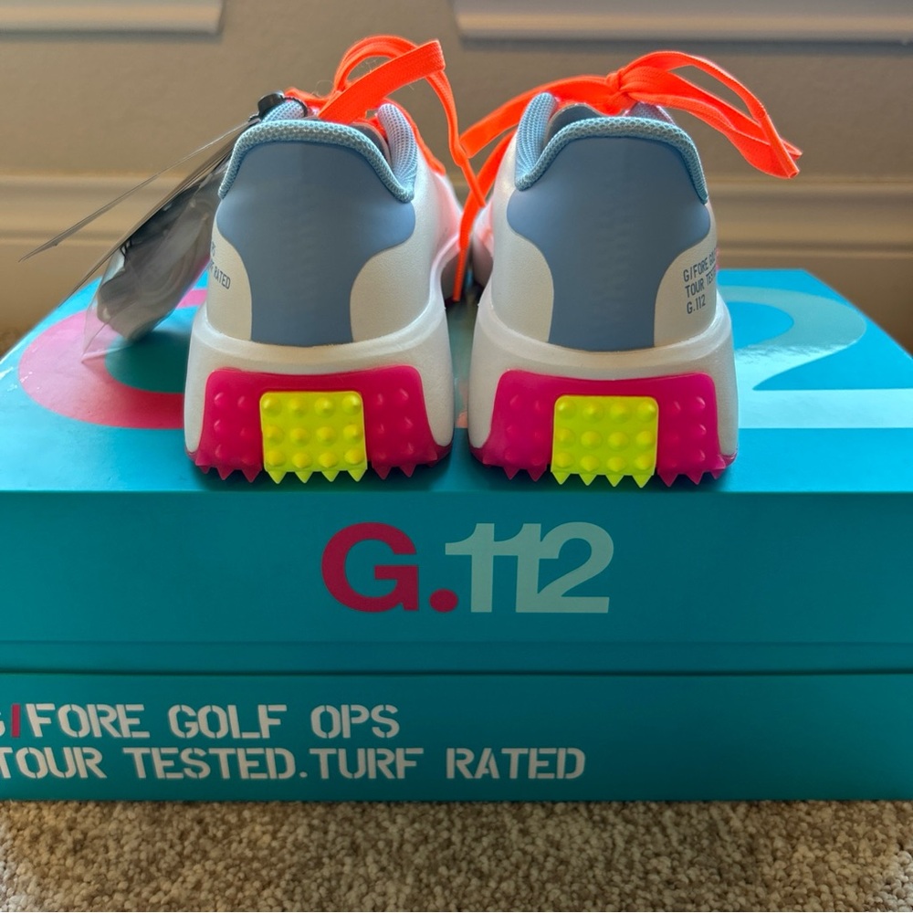 G/Fore G.112 Kiltie Golf Shoes Women’s Sz 5 in Snow/Knockout Pink - Picture 5 of 15